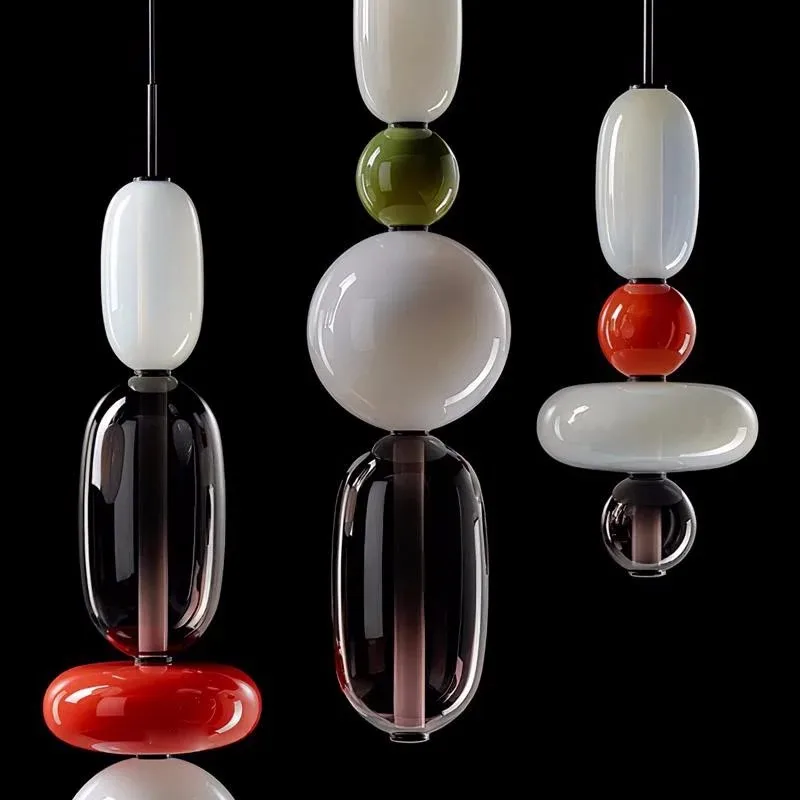 

Nordic Creative Color Candy Pendant Lights LED Glass Ball Lampshade Bedside Bar Cafe Hanging Lamps Cartoon Home Decor Fixtures