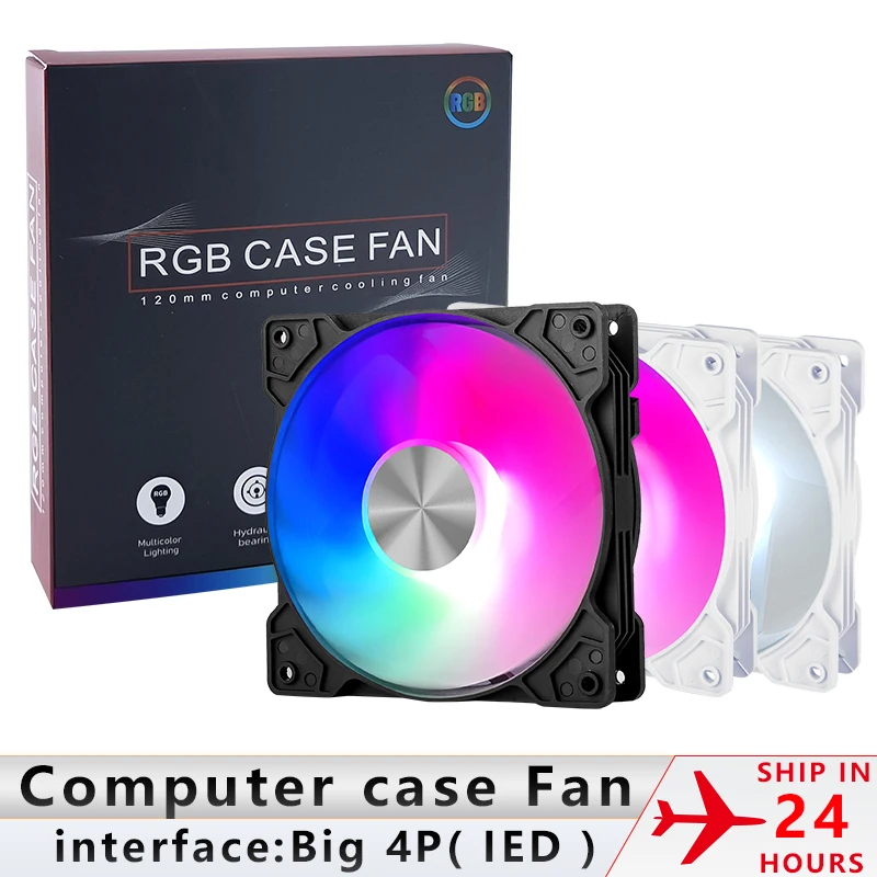 

Computer Cooling 120mm Fan mute pc parts case fan CPU Processor cooler Air-Cooler DIY DC12V Big 4Pin Can be connected in series