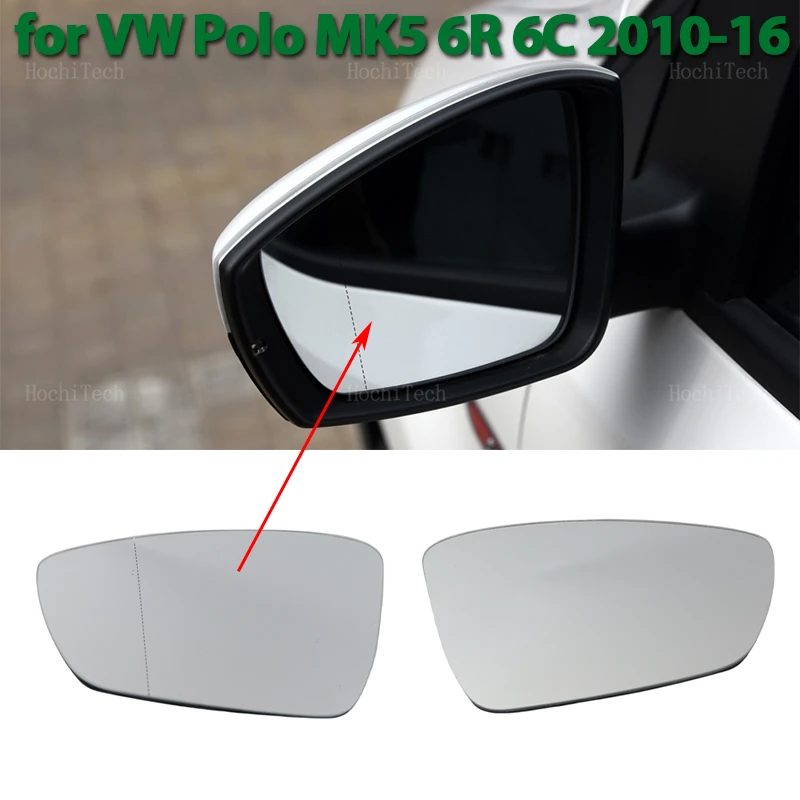 Left Right Rearview Side Wing Heated Durable Mirror Glass for Volkswagen VW Polo 5 MK5 6R 6C 2010-2016 Heated Side Mirror Glass