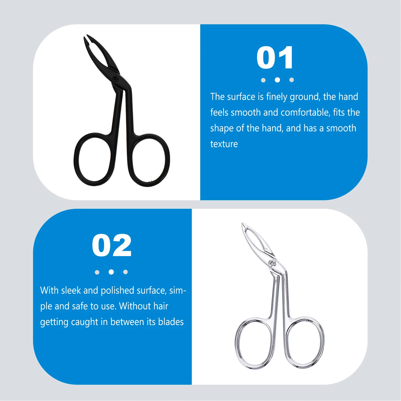 

6pcs Eyebrow Tweezers Slanted Tip Flat Tip Scissors Shaped Zinc Aluminum Die Casting Grooming Scissors Facial Hair Trimmer