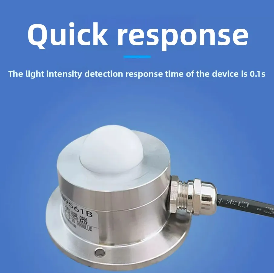 SM9561 Stainless Steel Industrial Light Sensor 0-200000 Lux RS485 0-10V 4-20mA Output for Smart Lighting Control