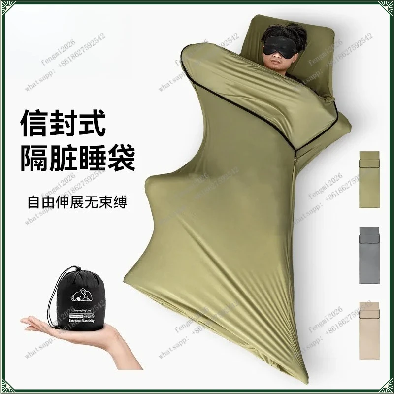 Lightweight Envelope Elastic Sleeping Bag for Camping Adults Removable Washable Inner Liner