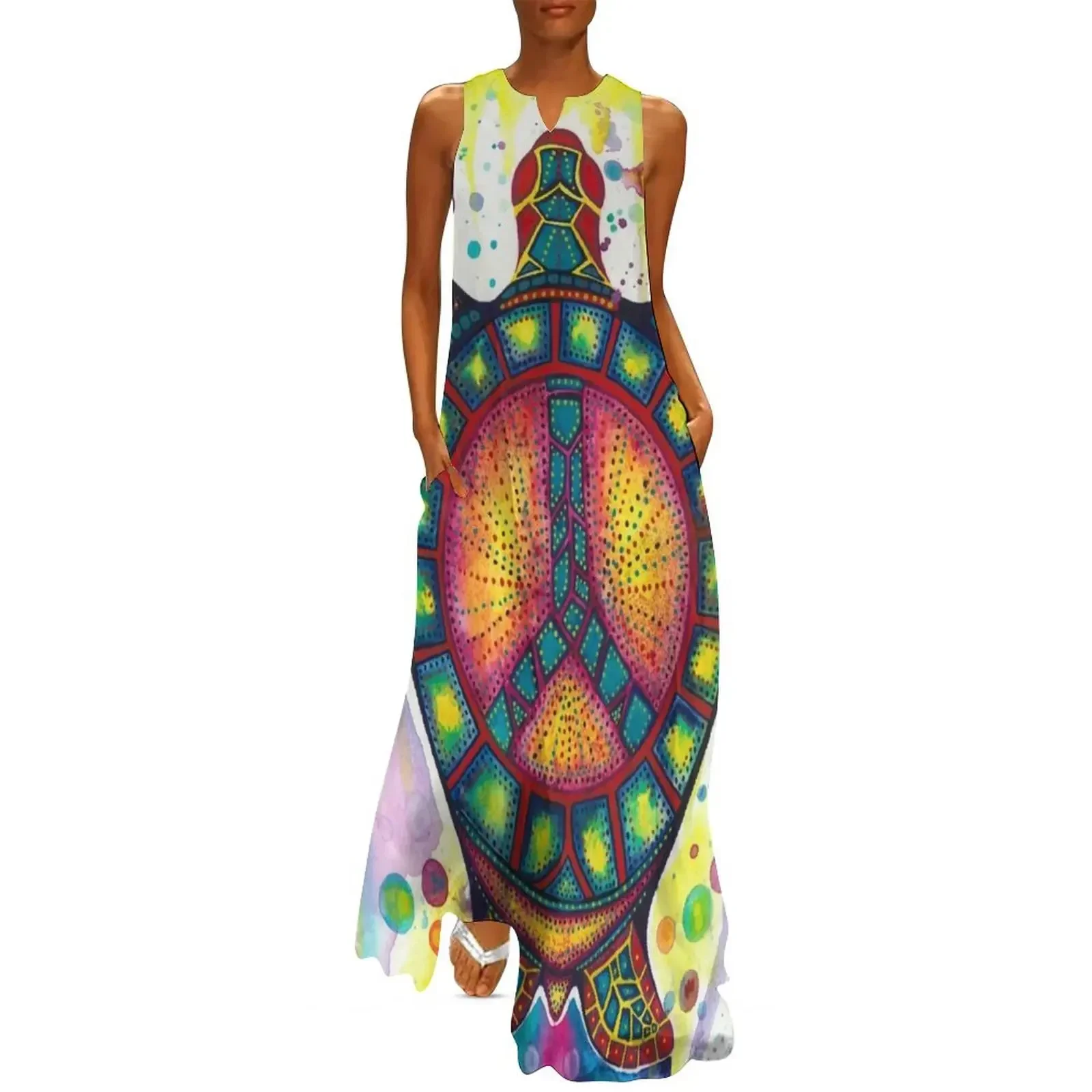 

Psychedelic Sea Turtle Long Dress summer dresses women 2025 Womens dresses Summer women's clothing Bride dresses Dress