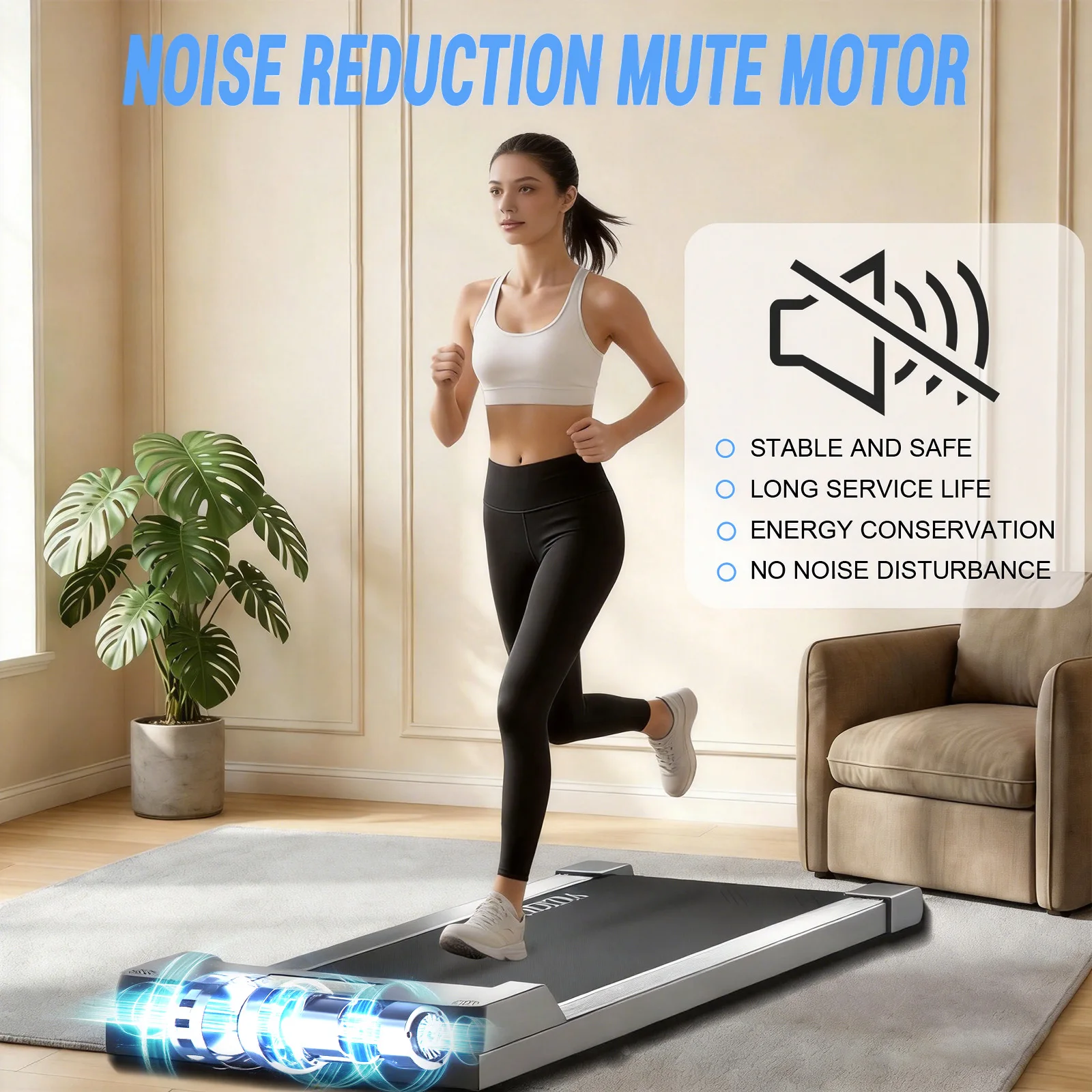 Factory Wholesale Cheap Running Walking Pad Machine Under Desk Home Use Electric Treadmill