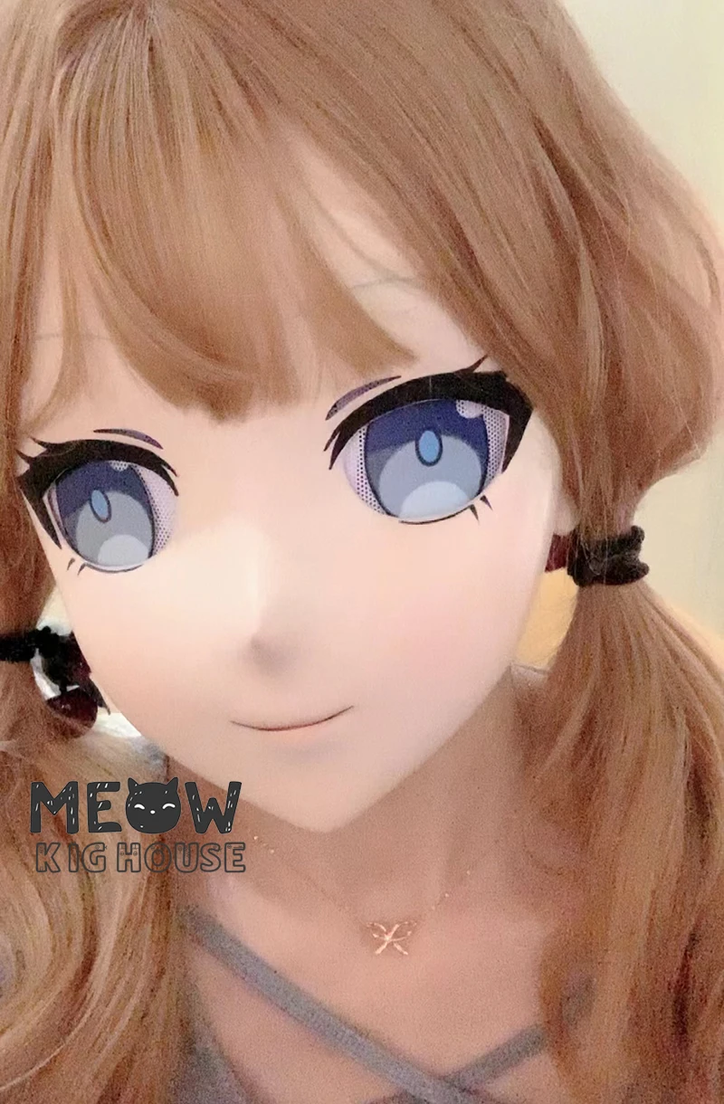 

Маска кигуруми (MEO534) ручной работы, настраиваемая, полностью закрывающая лицо, с замком, для кроссдрессинга, от мужчины к женщине, в стиле японских аниме и игровых персонажей