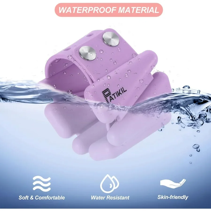 مجموعة أوزان معصم والكاحل من السيليكون قابلة للتعديل مكونة من 2 للنساء والرجال إجمالي 2 رطل 1 رطل لكل مثالية لتدريب اليوغا والركض إيرو