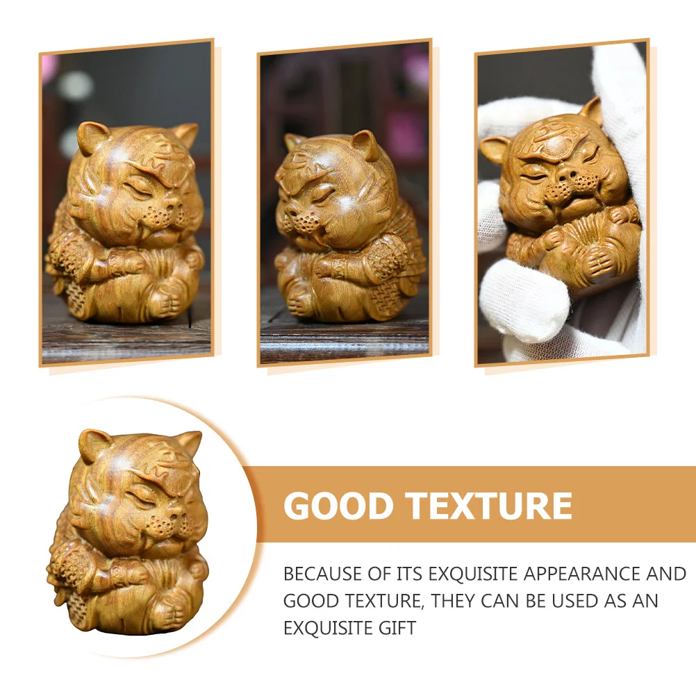 

Sandalwood Carved Pet Exquisite Wood Craft for Desk Decor Kung Fu Tea Set Ornament Home Office Decoration