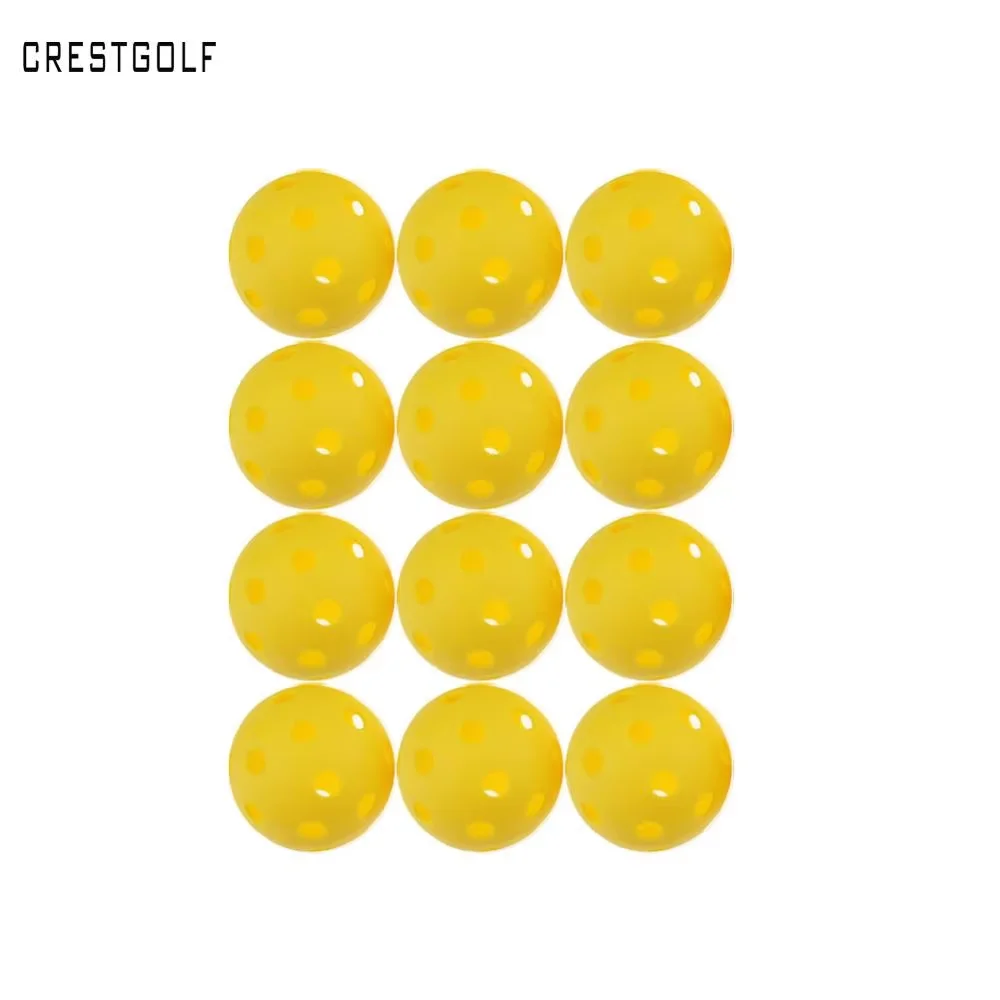

CRESTGOLF 12pcsx72mm Plastic Baseballs Practice Airflow Floor Ball Soft Ball De with 4 Colors for Choice
