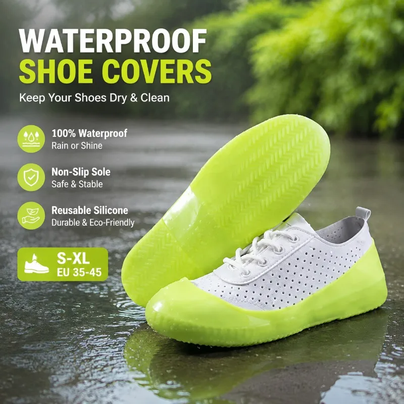 Shallow Mouth Silicone Shoe Covers Portable Low-cut Rain Overshoes Reusable Water Resistant Foot Protector Suitable for Outdoor