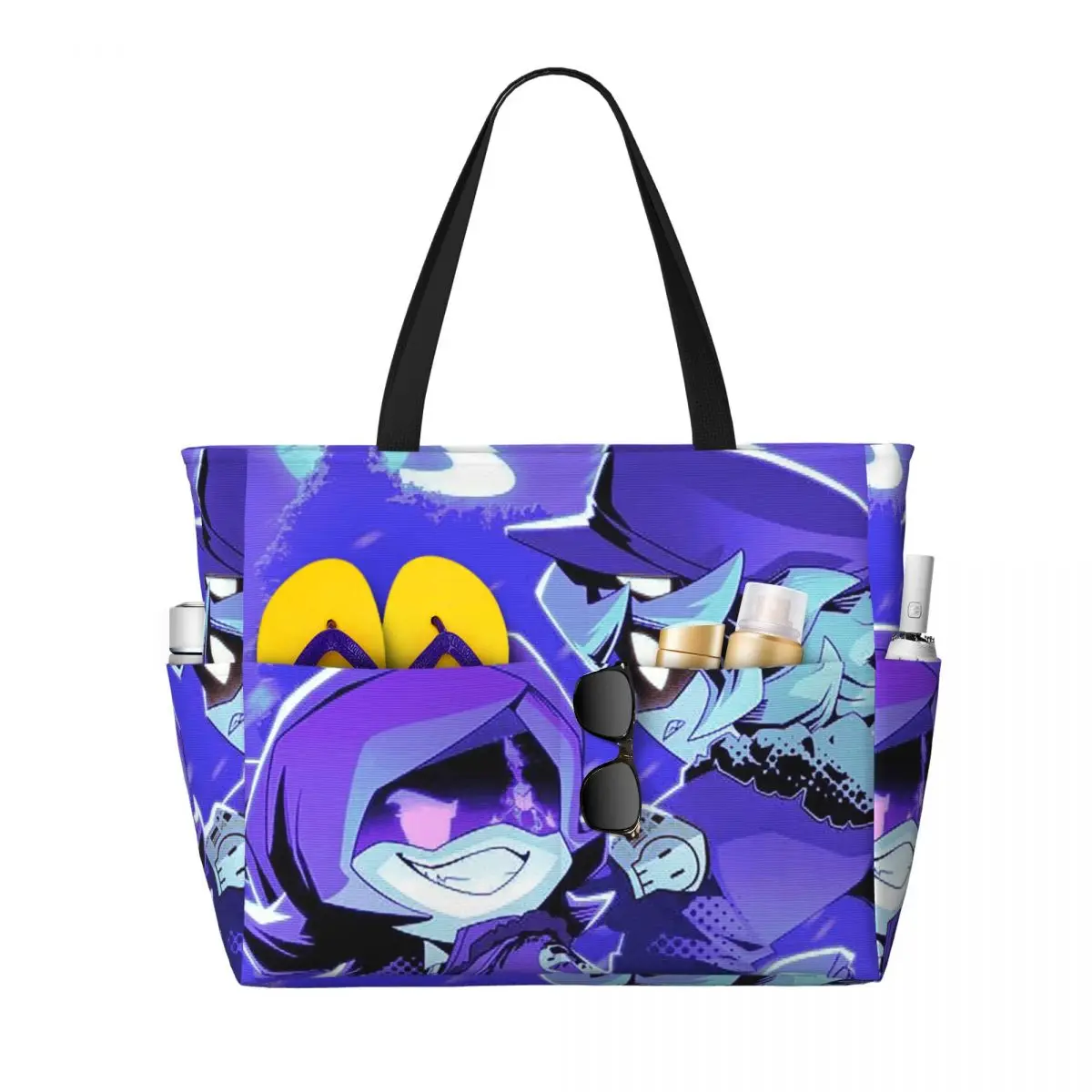 Murder Drones Game Beach Tote Bag Sport Gym Yoga Duffle Large Tote Bag Women Travel Bag Fitness bag