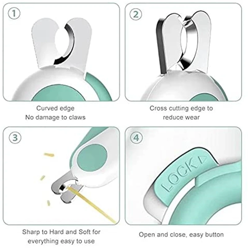 Dog\'s Nail Clipper with LED Light Short Nail Cutter for Puppy Kitten Pet Nail Clippers Pet Claw Grooming Pet Supplies Grooming