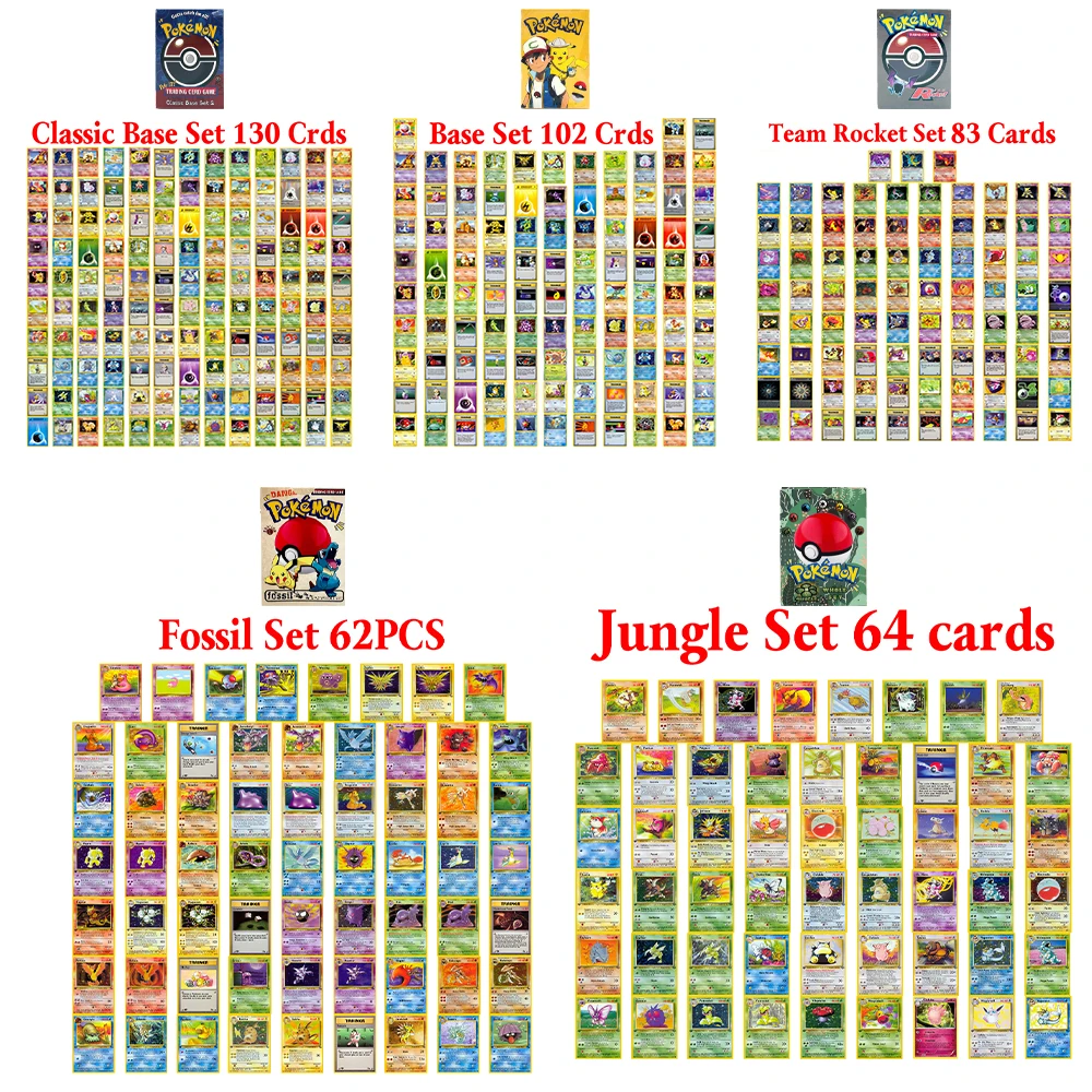 PKM مجموعة كاملة قاعدة مجموعة قاعدة كلاسيكية فريق صاروخ الغابة الأحفوري PTCG لعبة جمع بطاقة الوكيل ورق مقوى لعبة اللعب البوكيمون #6