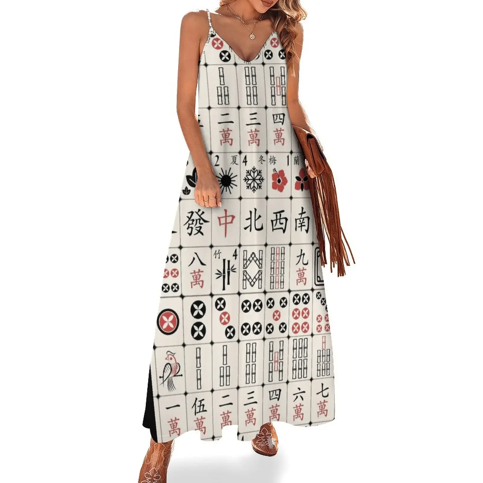 

Mahjong Tile Pattern Design Sleeveless Dress clothes for women summer dresses women 2024 dress women summer 2024 beach dress