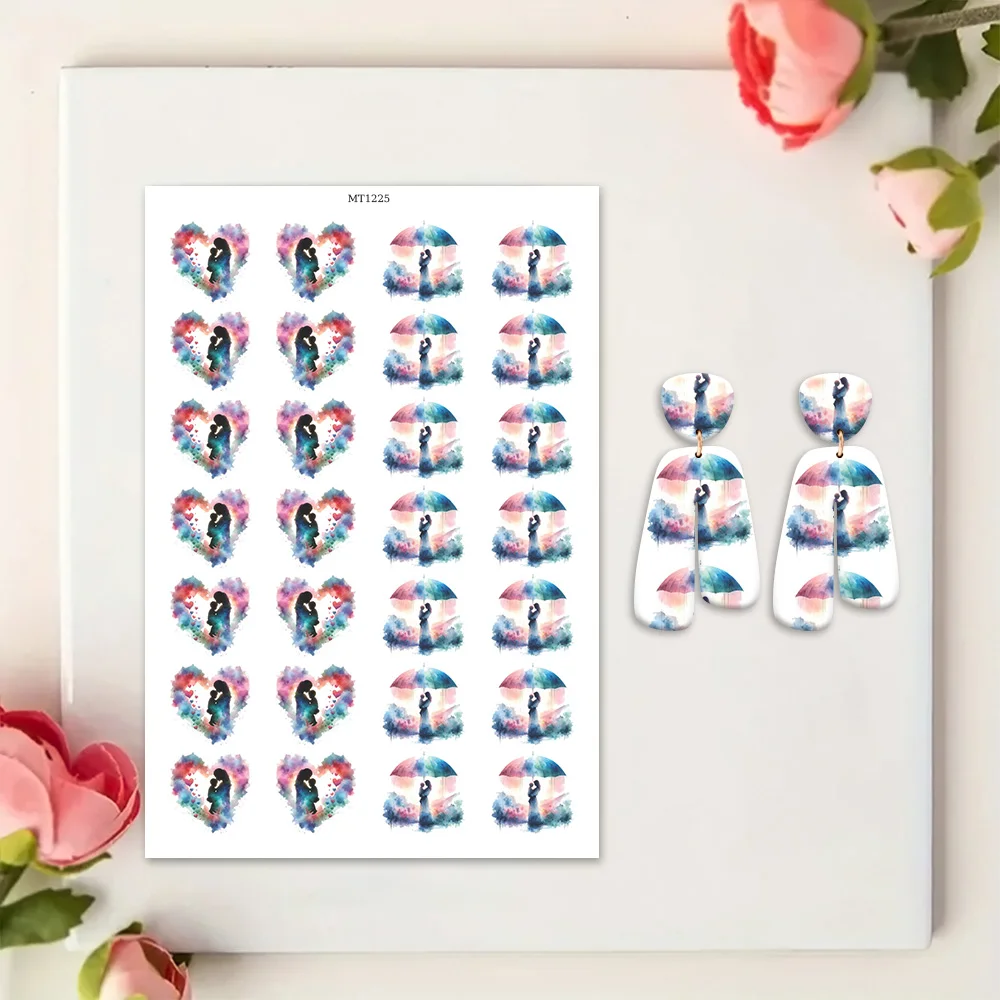 20 Sheets Mother's Day Floral Water Transfer Paper for Polymer Clay - alternate angle