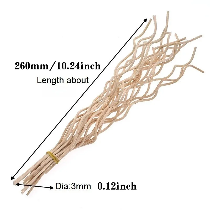 40pcs Wavy Aroma Rattan Sticks Reed Diffuser Sticks Exquisite Diffuser Rattan Home Office Portable Plant Fragrance Craft