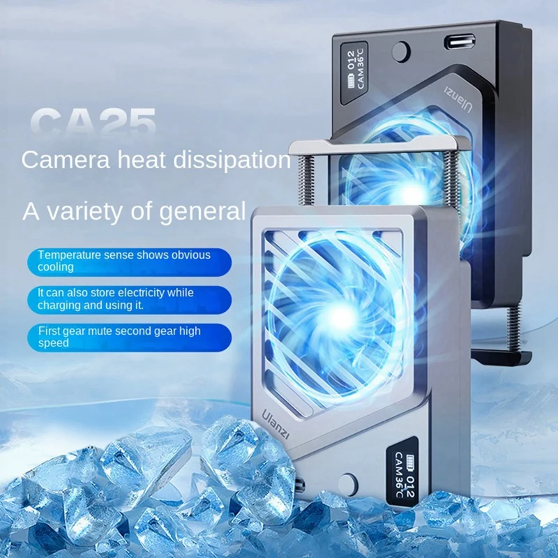 Ulanzi กล้อง Cooler สําหรับกล้องถ่ายภาพ DSLR โทรศัพท์มือถือ Cooling Live Cooling หม้อน้ําอุปกรณ์เสริมกล้อง