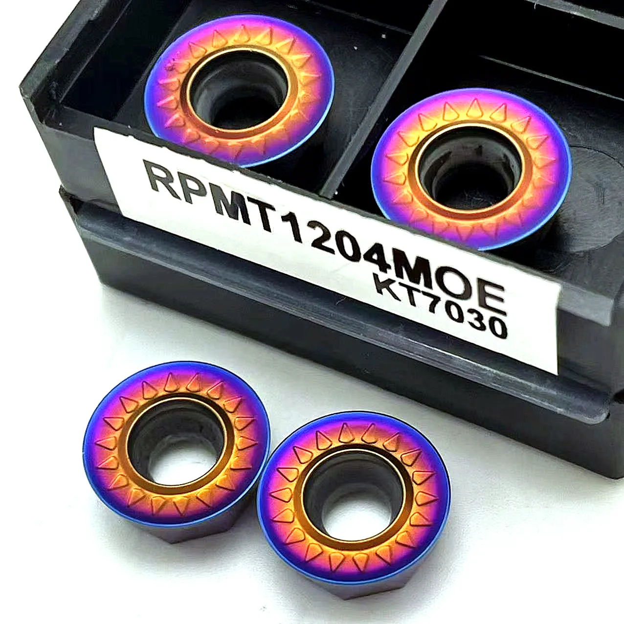 Nano Blue 10Pcs RPMT1204 RPMT10T3 MOE KT7030 CNC การประมวลผลโลหะเครื่องมือกลึงมิลลิ่งแทรกสามารถจัดทำดัชนีเครื่องกลึง