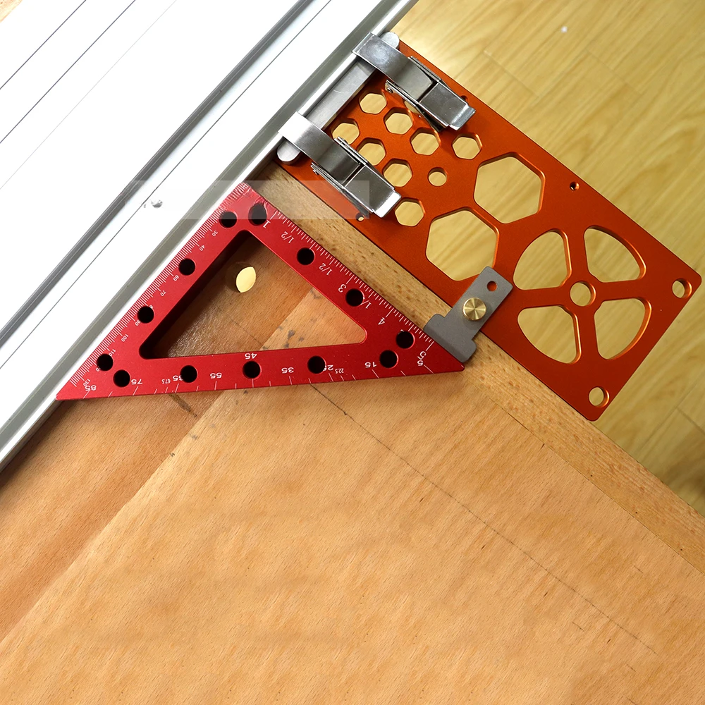 Imagem -03 - Alumínio Angle Stop para Makita Rails Carpintaria Track Saw Praça Guia Rail Clamp Posicionamento do Ângulo Direito Placa 90 °