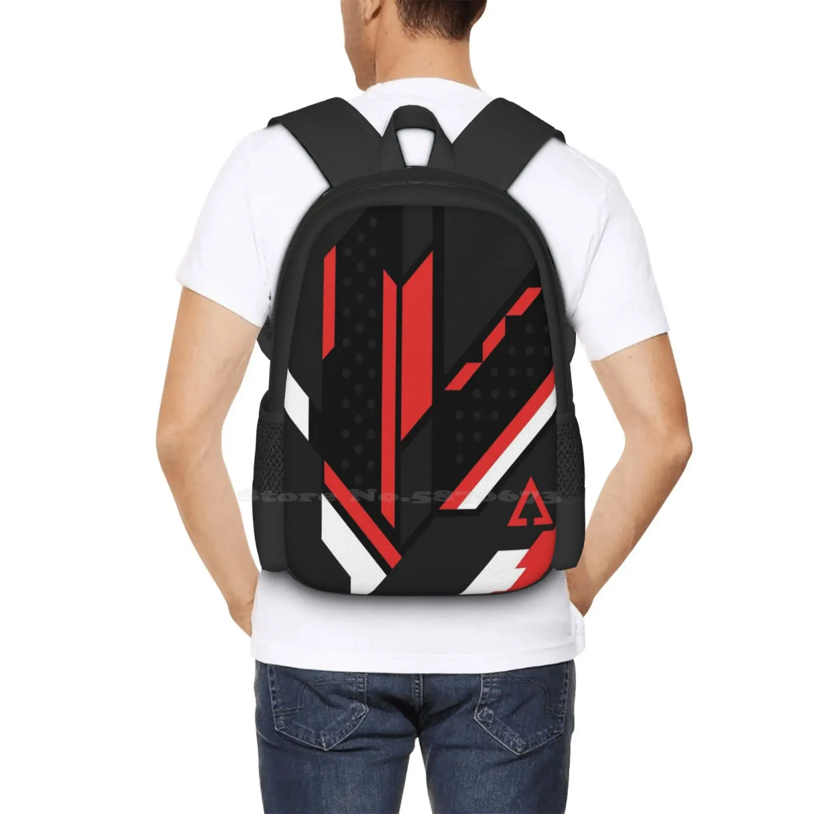 Csgo | Black , Red & White Backpack For Student School Laptop Travel Bag Cs Go Csgo Counter Strike Asiimov Juan Awp Deagle