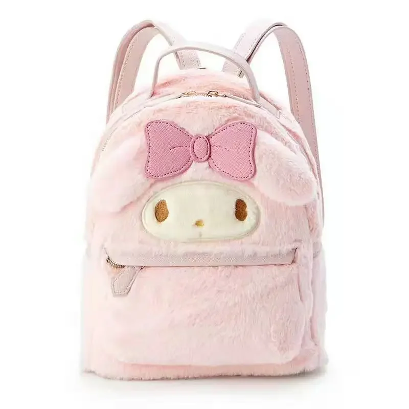 MINISO Anime Kawaii Sanrio Cute Kt Cat My Melody Cinnamoroll Backpack Plush Toy Stuffed Animals Soft Plushie Doll Bag Toys Gifts