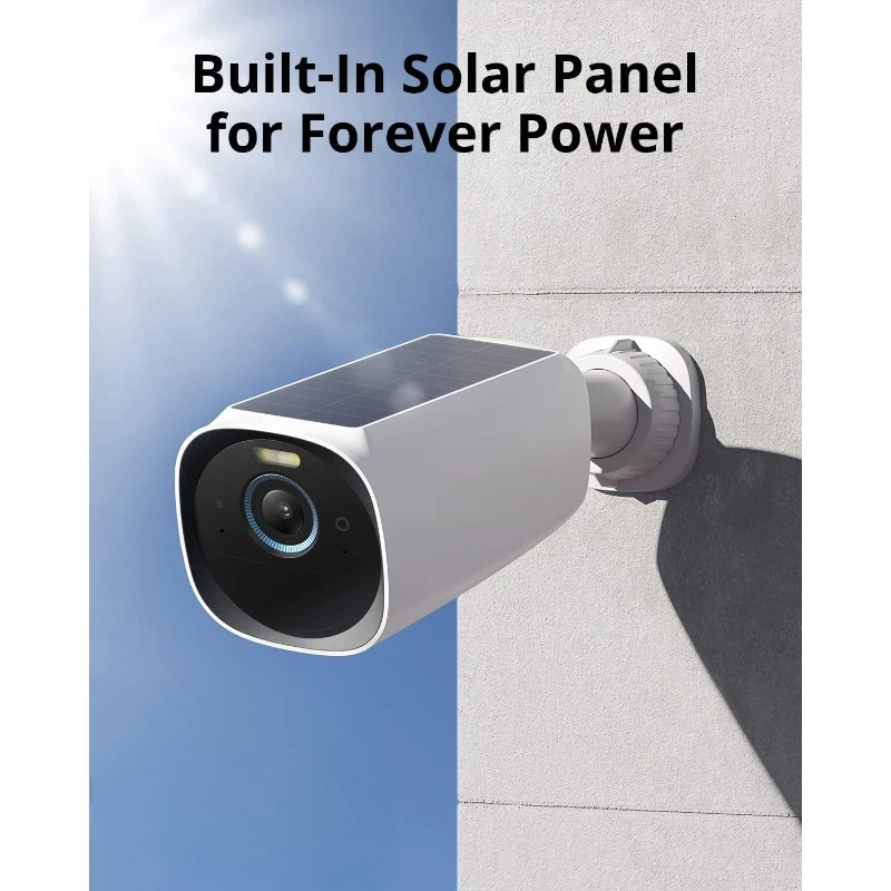 4-Cam Kit, Security Camera Outdoor Wireless, 4K with Integrated Solar Panel, Face Recognition AI, Expandable Local Storage