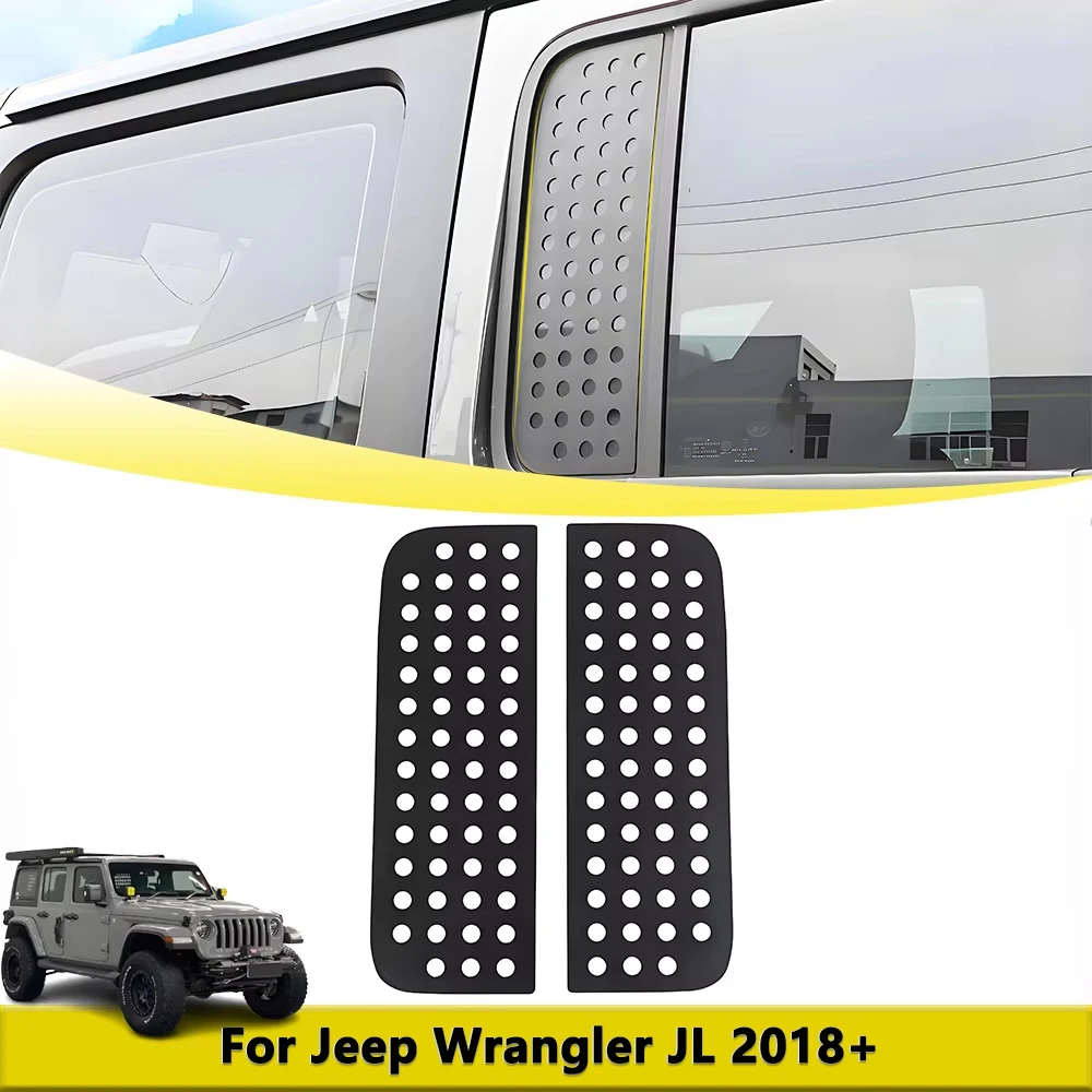 

Car Back Seat Window Glass Panel Stickers Decoration Cover For Jeep Wrangler JL Gladiator JT 2018-2025 Window Decal Accessories