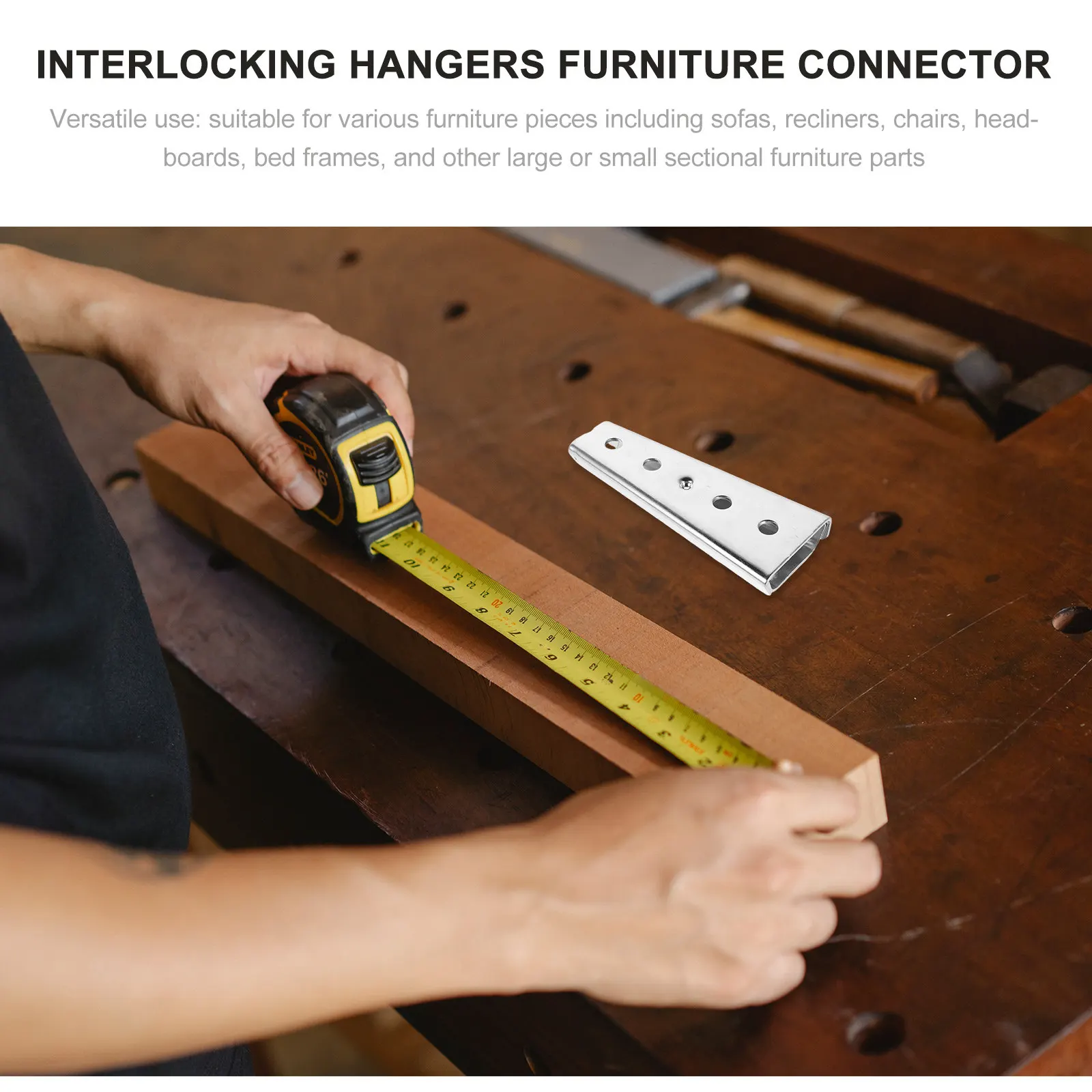 4Pairs Concealed Sectional Sofa Connector Brackets Interlocking Metal Furniture Connectors for Headboard Bed Frame Recliner