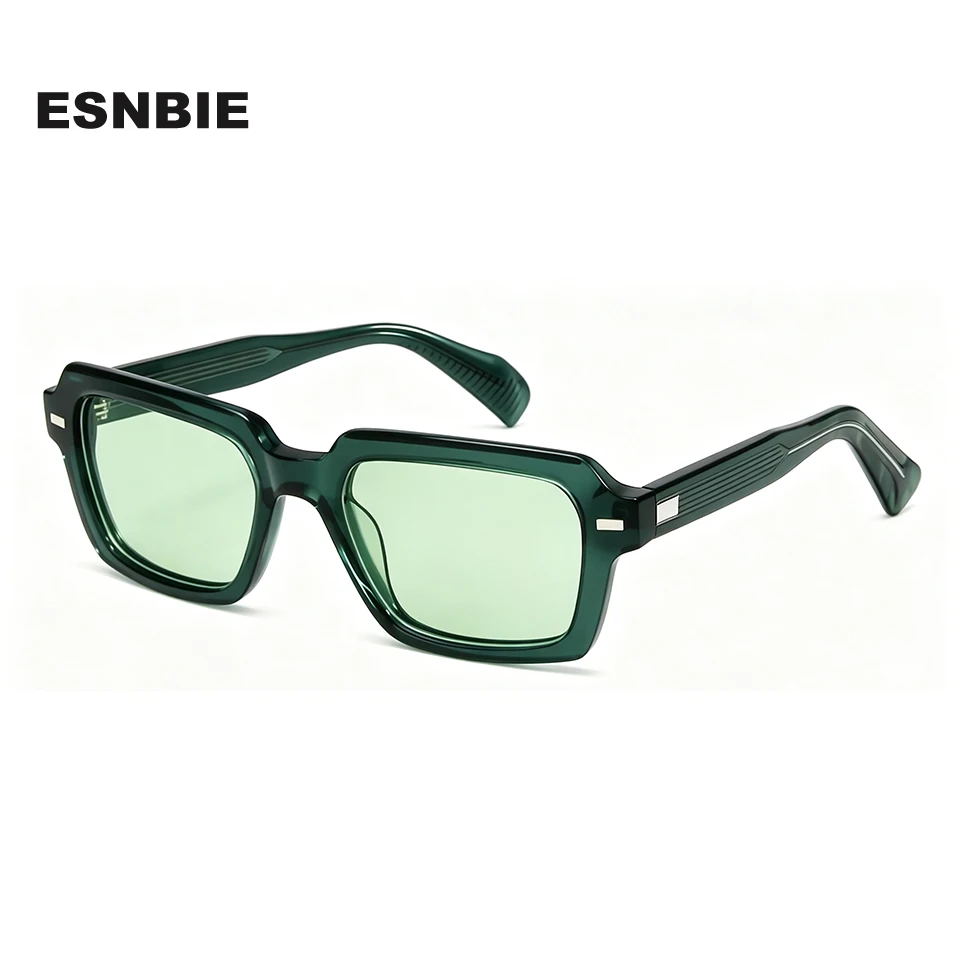 Brand Designer Rectangular Sunglasses Men Handcraft Acetate Rivet Thick Square Glasses Personalized Eyewear Sun Glasses Women