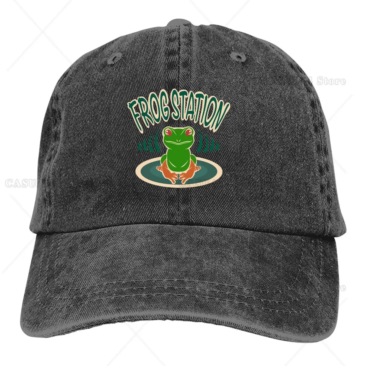 

Frog Station Baseball Cap Men Hats Women Visor Protection Snapback Frog Caps Trucker Hat