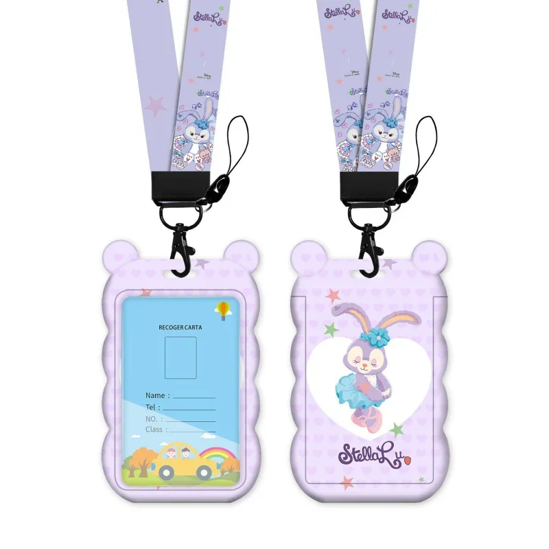حامل بطاقات موجة StellaLou الكرتونية - حبل طويل للحافلة/مترو الأنفاق/بطاقات الوصول وشارات هوية الطالب
