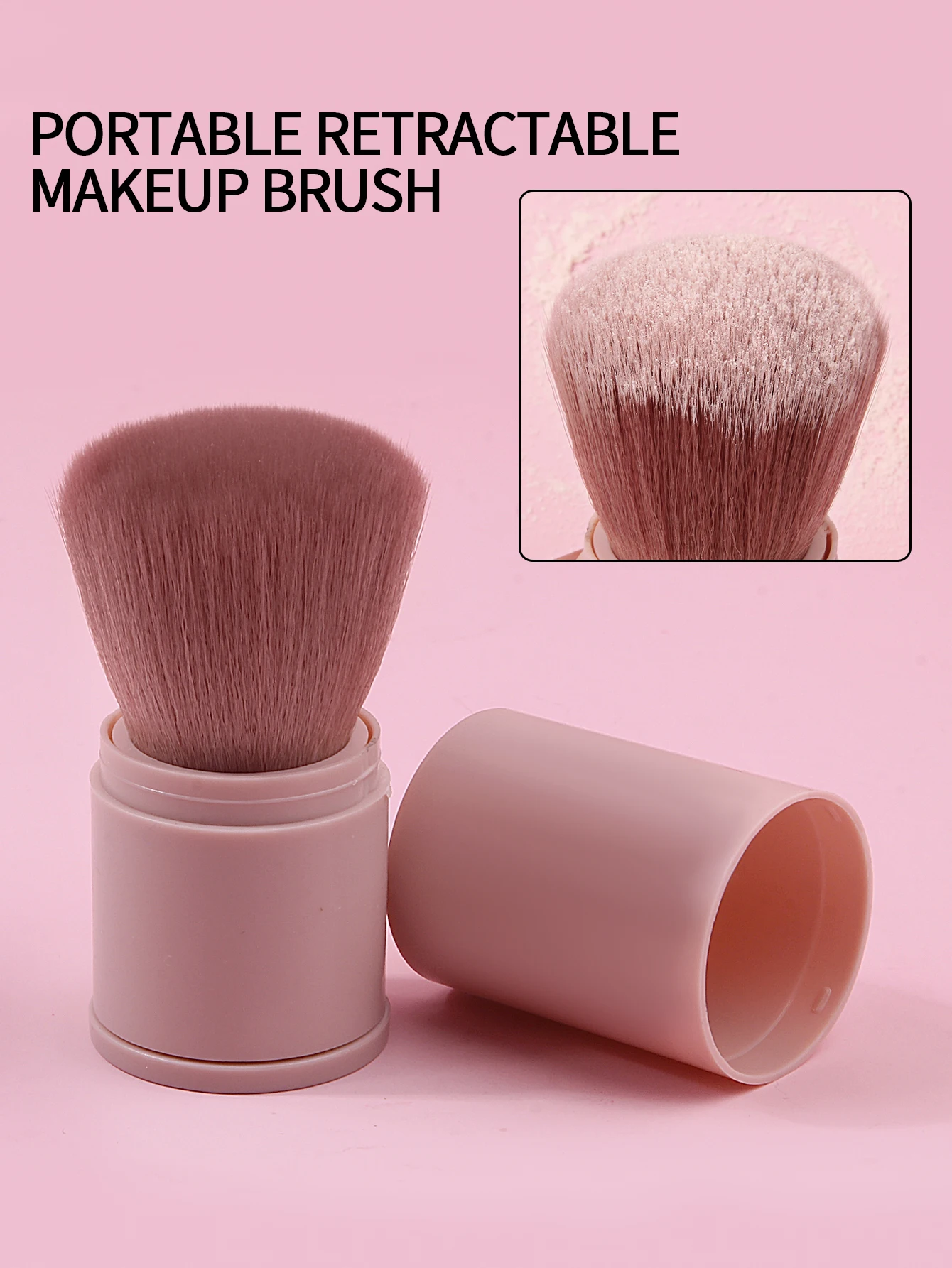 1PC Retractable Makeup Brushes Soft Fluffy Powder Foundation Blending Blush Face Kabuki Cosmetics Brush Make Up Tools