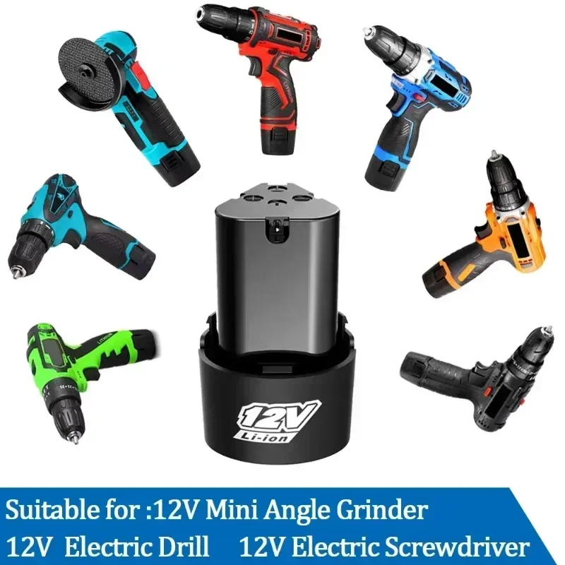 12V 2.0Ah/3.0Ah/4.0Ah Universal Rechargeable Lithium Battery Suitable for Electric Drill Screwdrivers Angle Grinders Tools