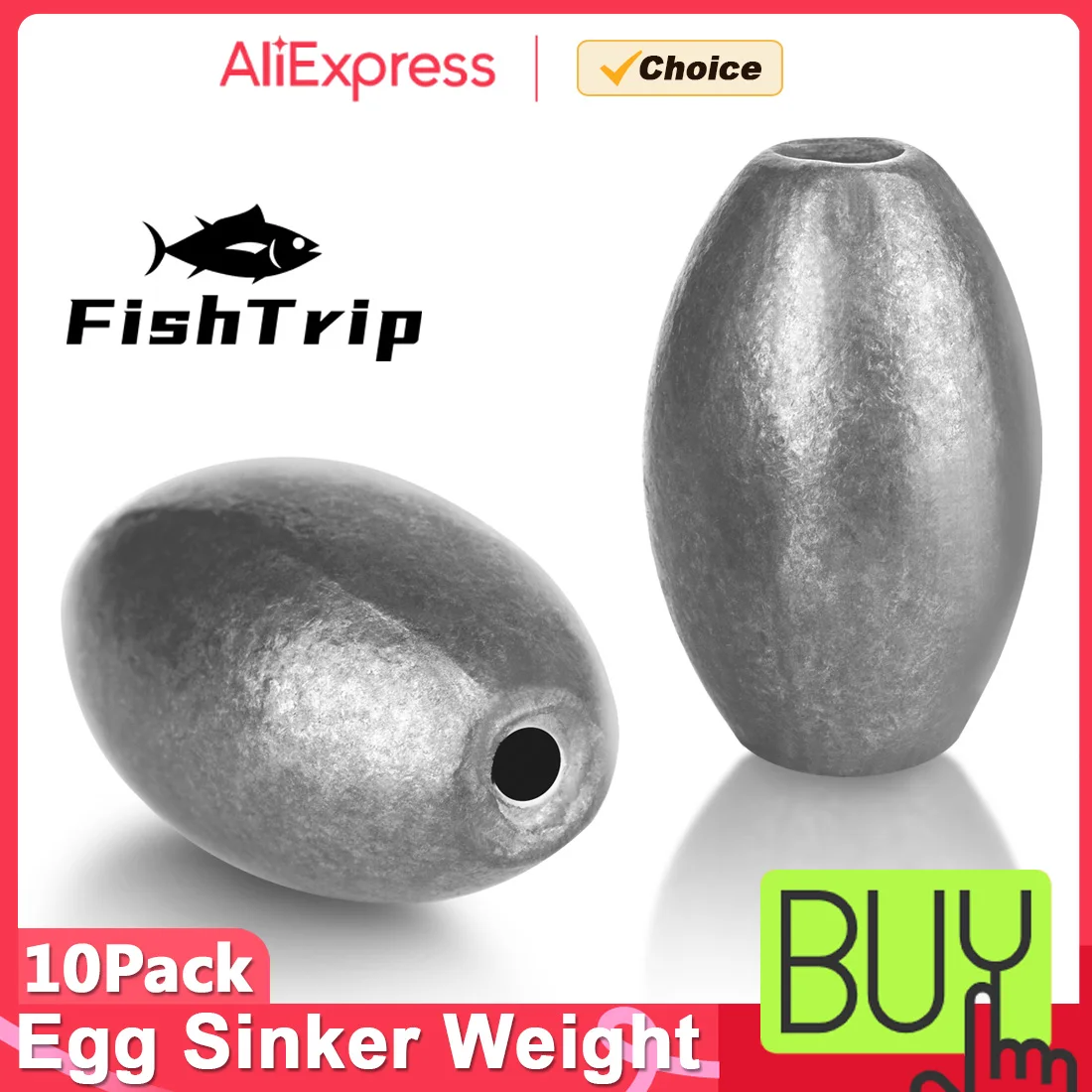 FishTrip 10 قطعة غطاس البيض الصيد الوزن البيضاوي الشكل الأوزان الغطاسون لصيد الأسماك التيارات المياه العميقة تصفح الصيد تلاعب تكساس الحفارات