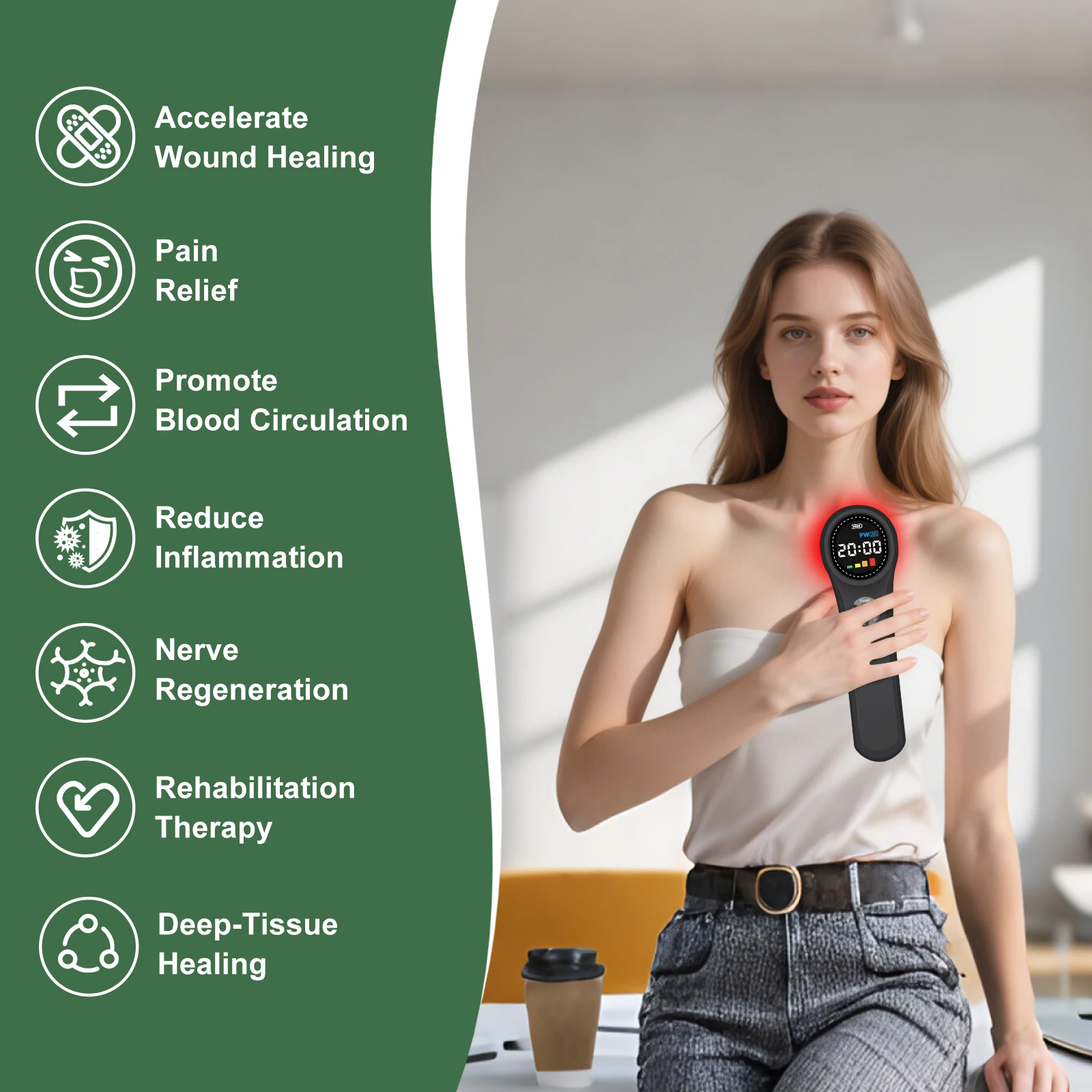 

2026Infrared Light Therapy 810nm 980nm Deep Tissue Treatment Machine with Microcurrent for Arthritis Low Back Neck Pain Re
