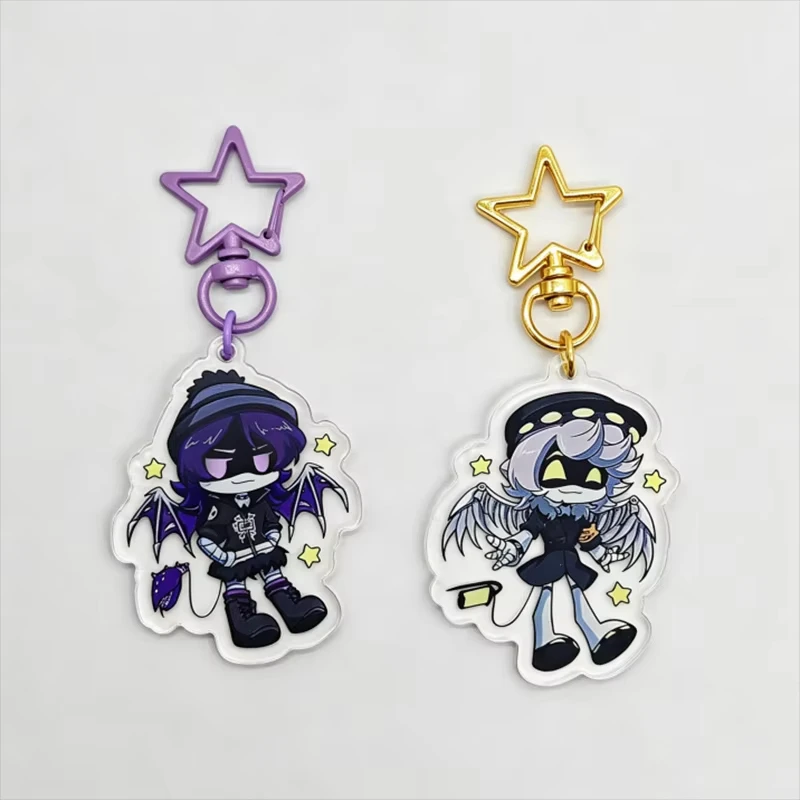 Murder Drones Acrylic Keychain, Uzi N Cute Anime Character Bag Charm, Hollow Star Swivel Clasp Cartoon Pendant Keyring Gift