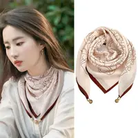 Luxury Magnetic Buckle Silk Scarf Women Print Square Scarf For Autumn Winter Warmth And Cold Resistance Fashionabl Scarves 4