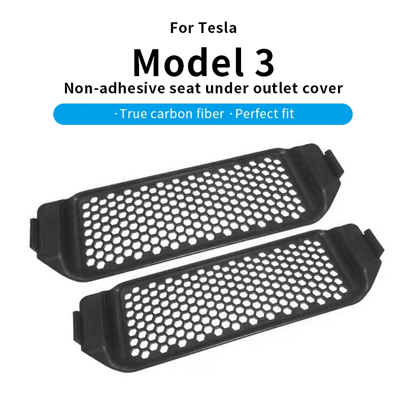 For Tesla 2021-23 Model 3 Seat Lower Air Outlet Protection Cover Buckle Anti Blocking Mesh Decoration Modification Accessories