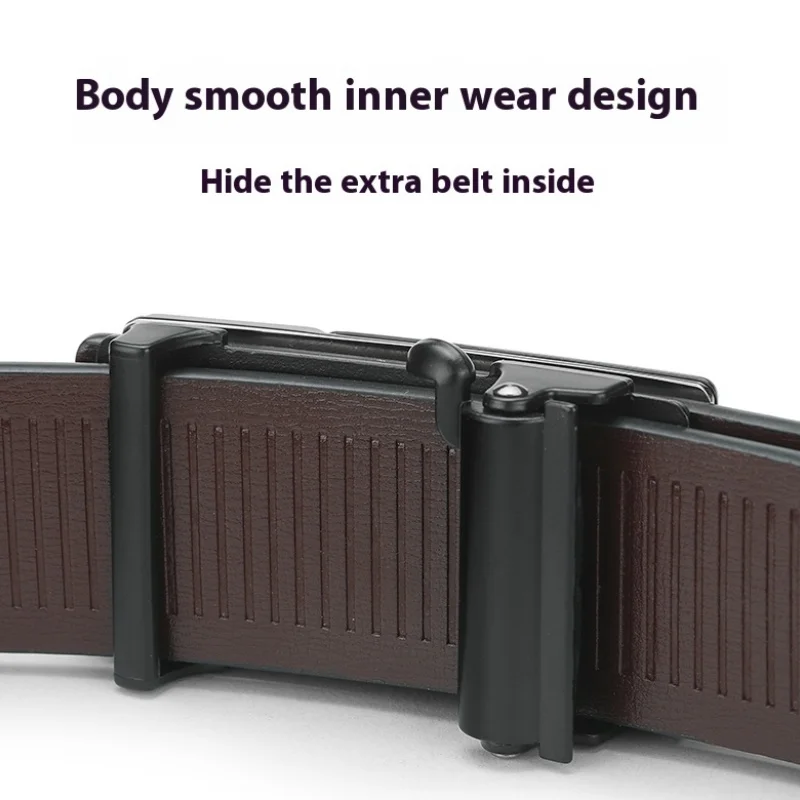 Cinturón europeo de cuero genuino para hombre, Correa automática ajustable para pantalones vaqueros de talla grande, regalos, 105-160cm