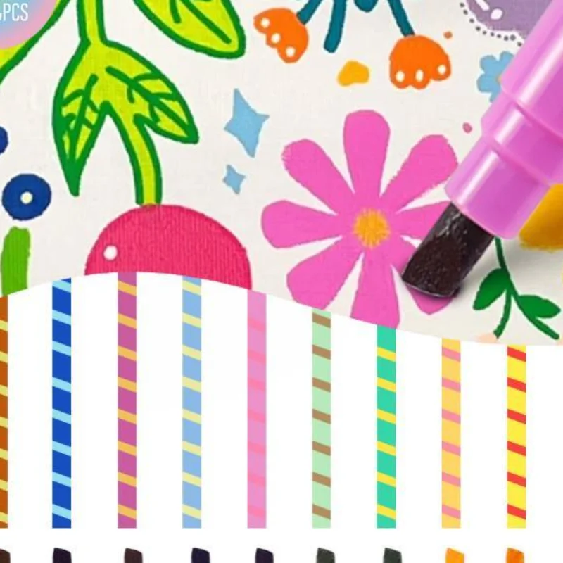 12pcs Double-ended Magic Color Changing Highlighter Pen Set, Student Diary Scrapbook Painting DIY Making, Classroom And Office
