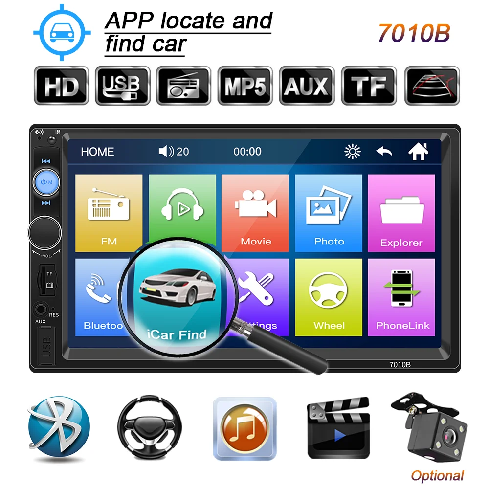 

7 Audio Autoradio Car Multimedia Player Intelligent System Radio Coche Con Bluetooth 2 Din Android Central Multimidia Mp5 TV