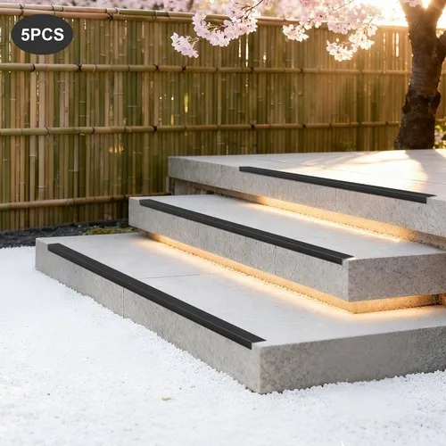 

5 шт. 90x5x3 см Защитные накладки на ступени для дома и коммерческого использования, нескользящие, водонепроницаемые, алюминиевые.