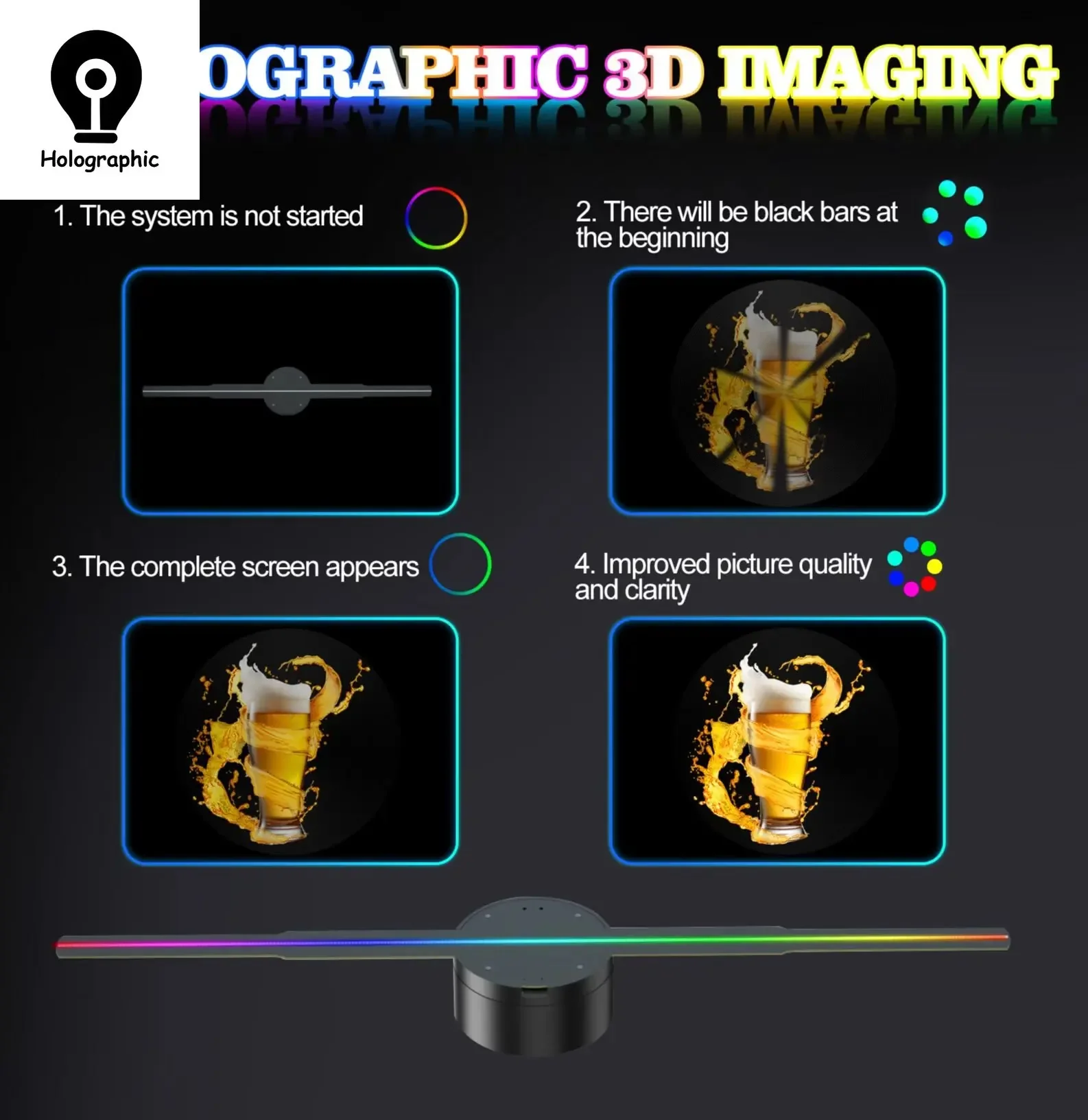 Newest P42-P50 3D Fan Hologram Projector Wifi Led 3D Display Advertising logo Light Remote Advertise Display Light Logo Lamp