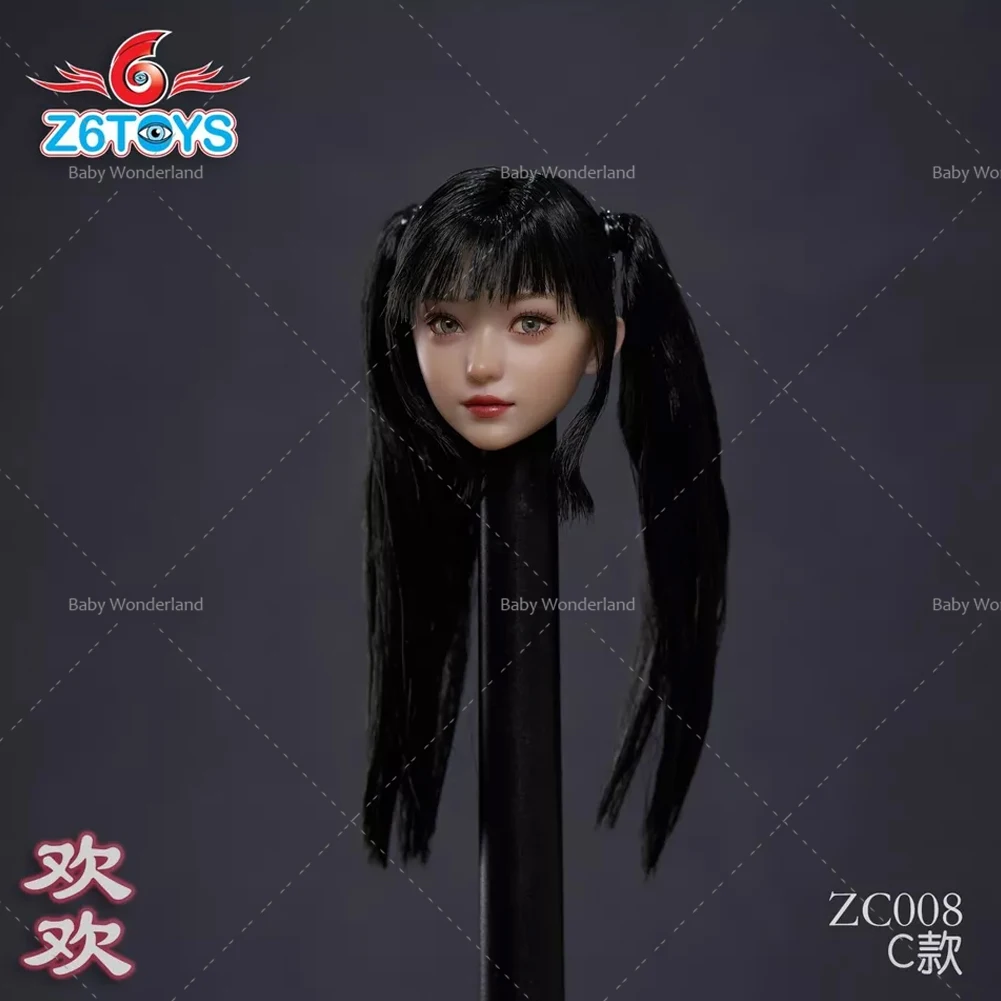 Z6TOYS ZC008 1/6 Cute Young Girl Huanhuan Head Sculpt with Movable Eyes Model Fit 12'' TBL Pale Female Soldier Action Figure