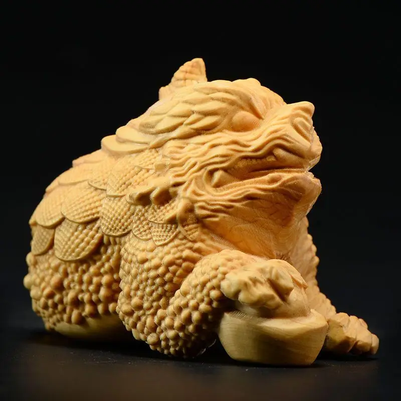 

Boxwood Thuja Wood Carving Three-legged Golden Toad Ornaments Fortune-making Treasure Handheld Tea Pet Car Pendant Fortunemaking