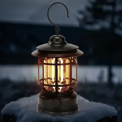 Camping Portable Retro Lantern Vintage Tent Lighting Lantern Decoration Waterproof Outdoor Garden Street Path Lawn Lamp