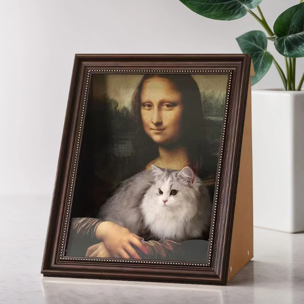 

Mona Lisa Cat Nest Oil Painting Cat Bed Multi-Function Art Frame Cat House Decorative Mona Lisa Cat Cave for Indoor Cats