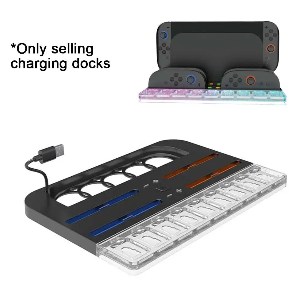 

Charging Station for Switch 2 Joycon 2 Games Cards Organizer Station Storage Base Stand with RGB Light 2025 H4F6