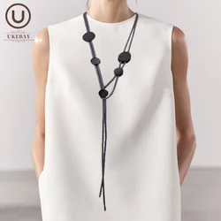UKEBAY New Long Statement Necklaces For Women Handmade Jewelry 5 Colors Rubber Necklace Chain Bohemia Ethnic Jewelry Accessories