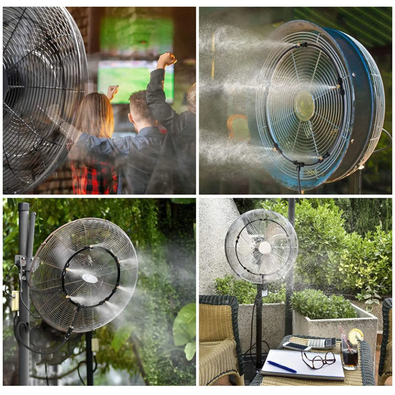 8M Misting System Mist Fan Ring Greenhouse Garden Spray Mist Kit