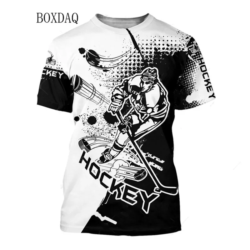 Beautiful Hockey Sports Men\'s T-shirts Short Sleeve 3D Printed Street Male Oversized Tops 6XL Plus Size Man Clothing Casual Tees